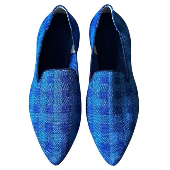 Rothy’s Limited Edition Lazuli Gingham Pointed Loafer Flat Slip-On - Picture 2 of 9